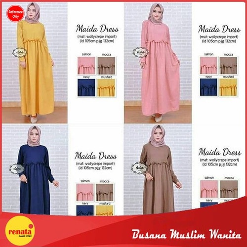 Maida dress Fashion Muslim Wanita Kekinian Terbaru 2022