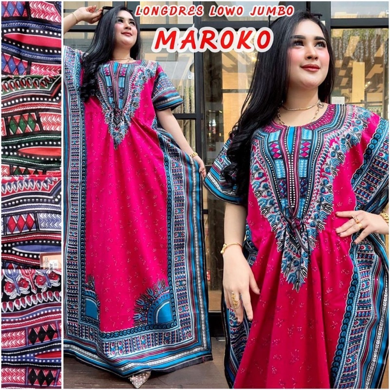 GAMIS KAFTAN LONG LOWO JUMBO RAYON NON BUSUI SERUT DEPAN