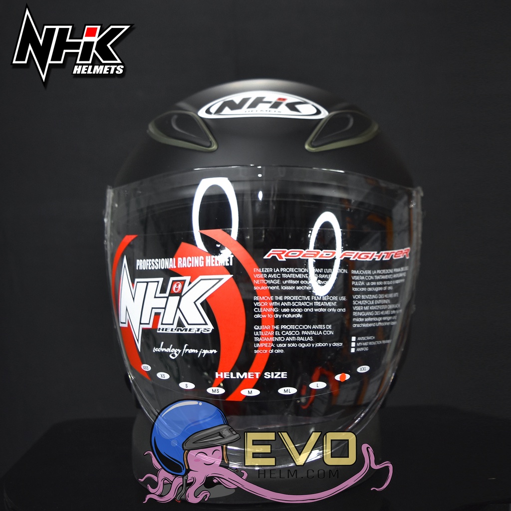 NHK R6 SOLID SEMUA WARNA ORIGINAL HELM NHK HALF FACE SINGLE VISOR - ONGKIR 2KG