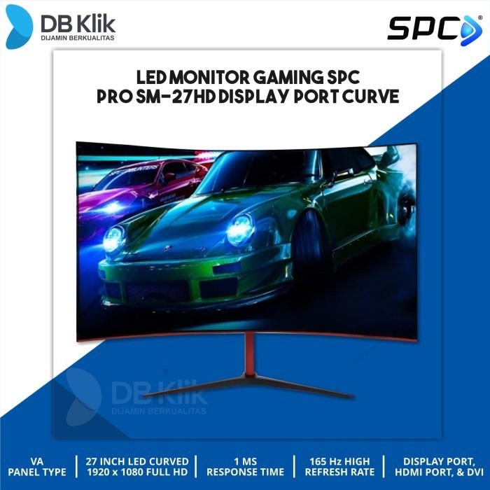 LED Monitor Gaming SPC Pro SM 27HD Display Port Curve - SPC SM27HD