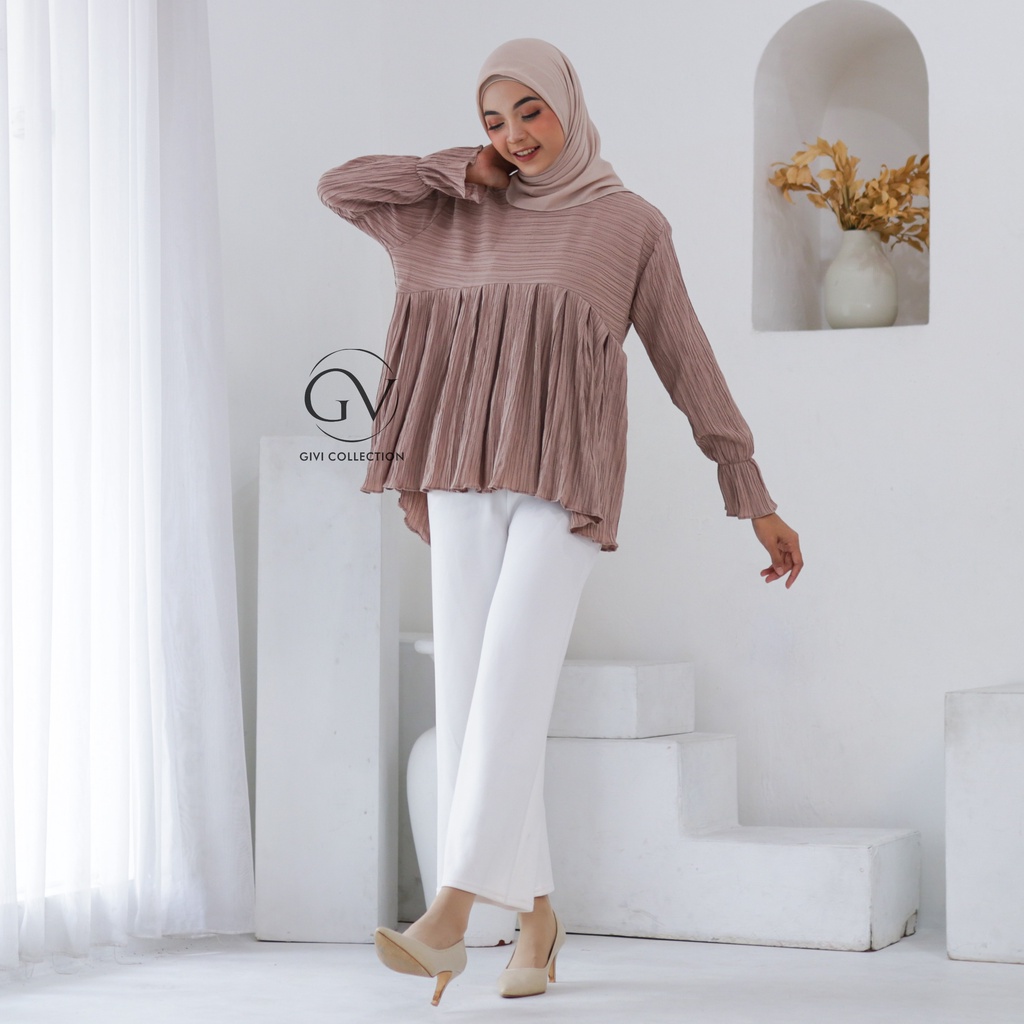 Emely top blouse | atasan wanita Lady crush | baju wanita terbaru