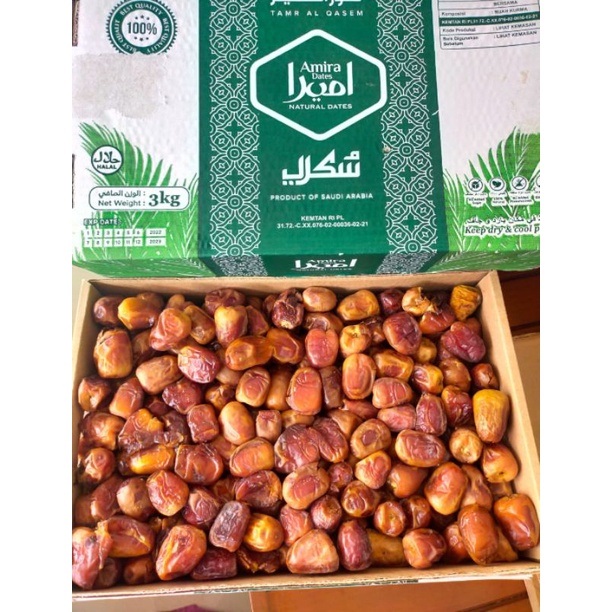 KURMA SUKARI PREMIUM AMIRA 3KG 1DUS BRUTO ORIGINAL ASLI MADINA ROYAL DATES IMPORT ORIGINAL TERMURAH 