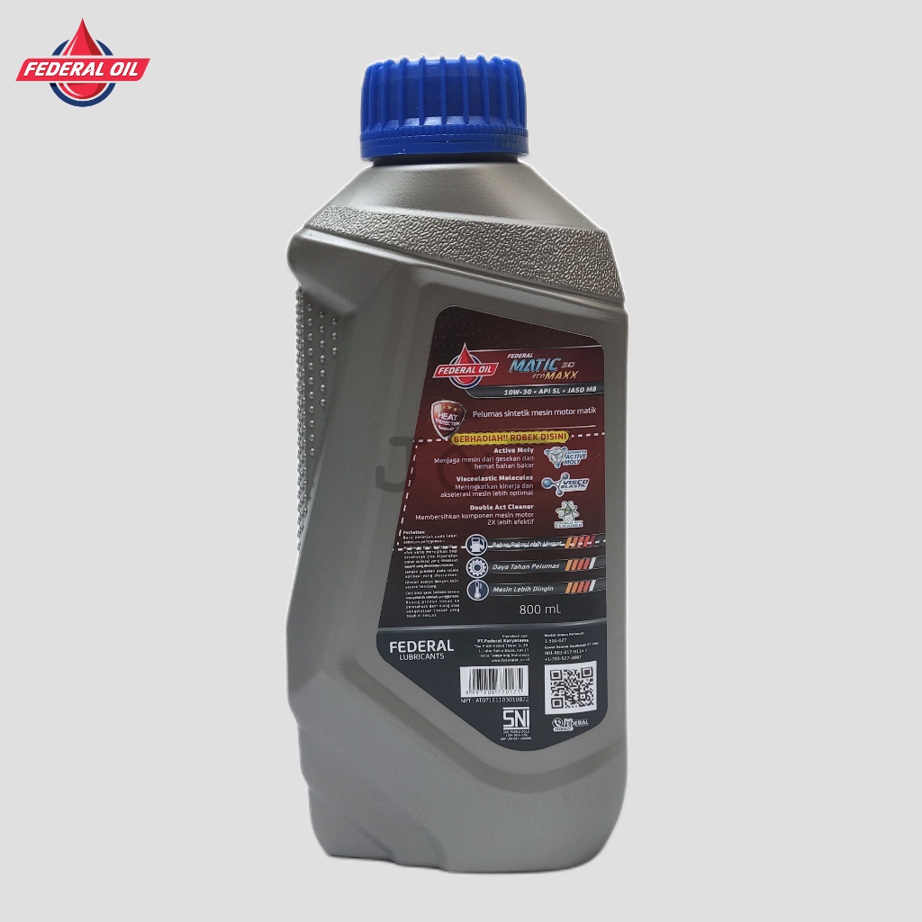 Oli Federal Matic 30 Ecomaxx API SL JASO MB 10W-30 0,8 Liter