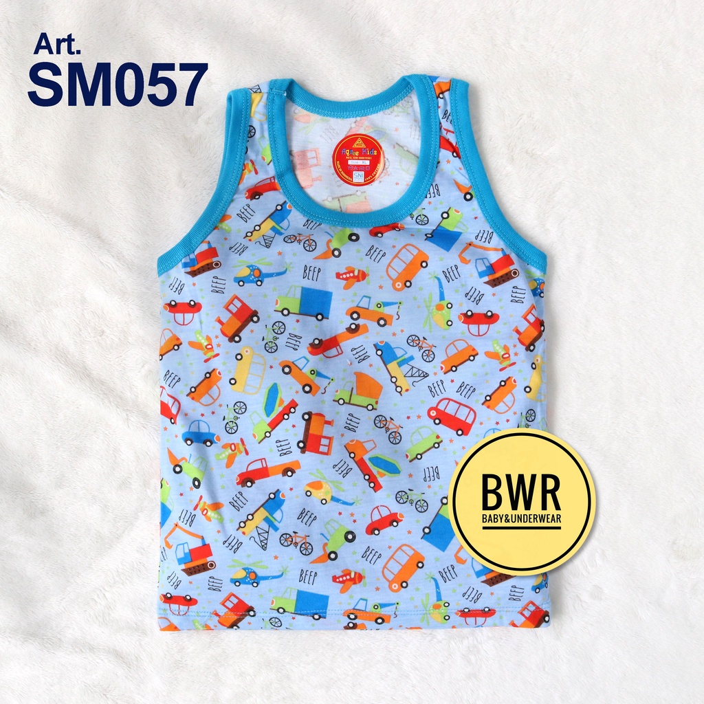 [ 6pc ] SINGLET AGREE ANAK SM057 WARNA MOTIF | Singlet Agree SM057 Kaos Dalam Anak Kutung 057 - Bwr