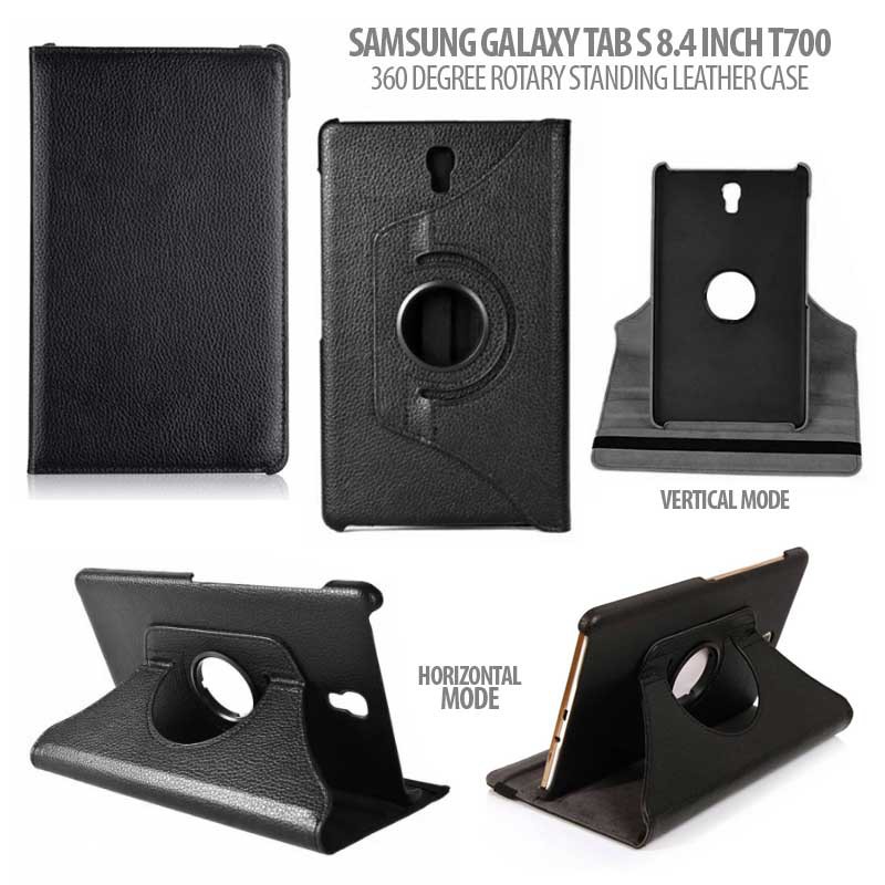 Samsung Galaxy Tab S 8.4 T700 - 360 Degree Rotary Leather Case