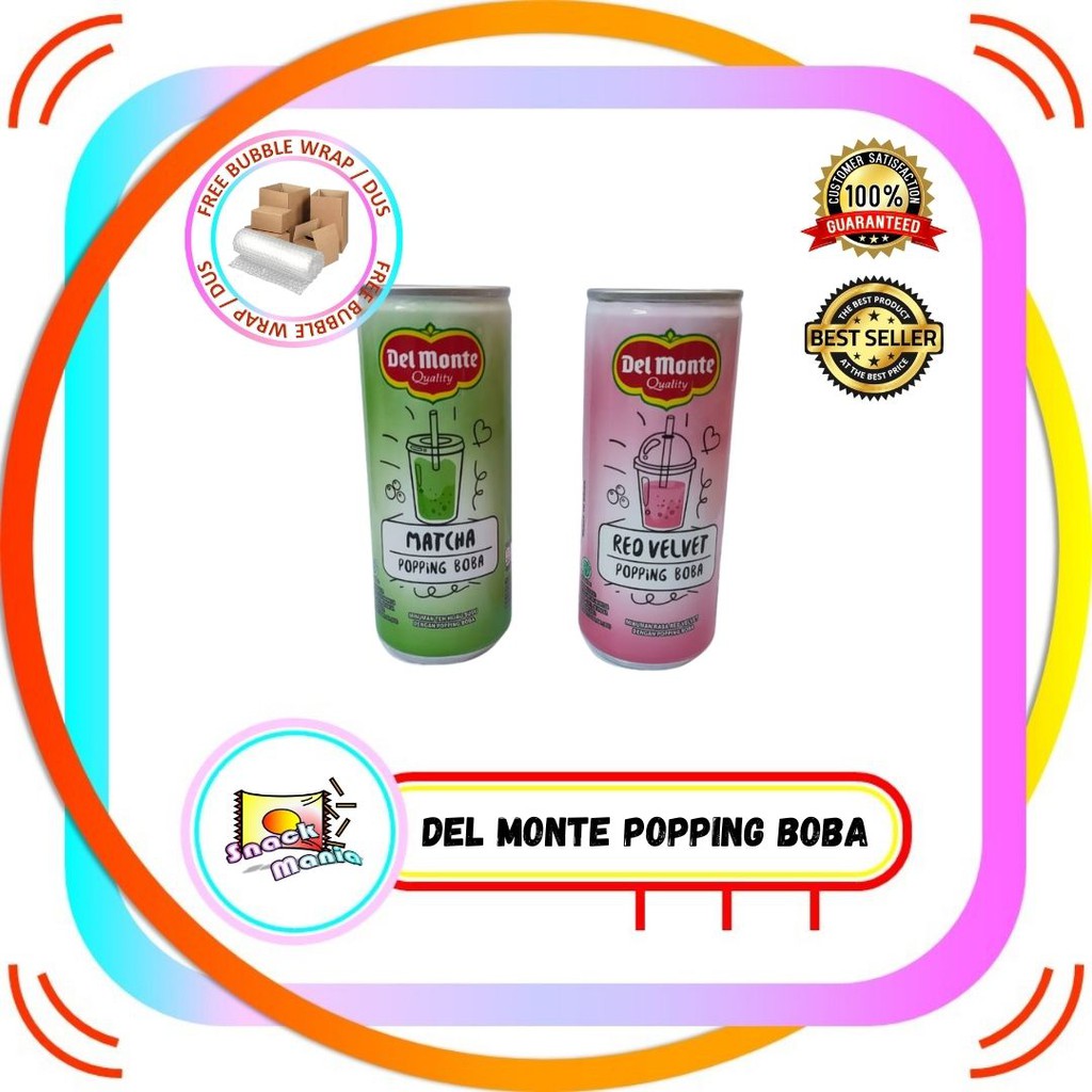 

Delmonte Popping Boba Drink Matcha Red Velvet Minuman Kaleng ~ 240 ML