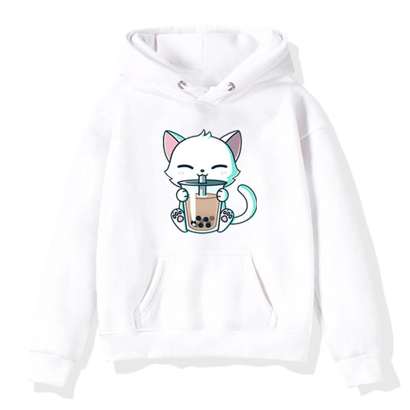 Sweater Hoodie Anak Kitten Boba Sweater Anak Fleece Bahan Premium