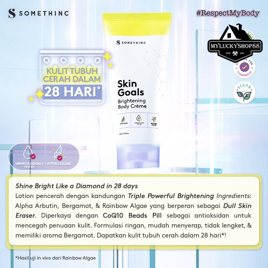 Somethinc Skin Goals Brightening Body Creme Cream Mencerahkan Kulit