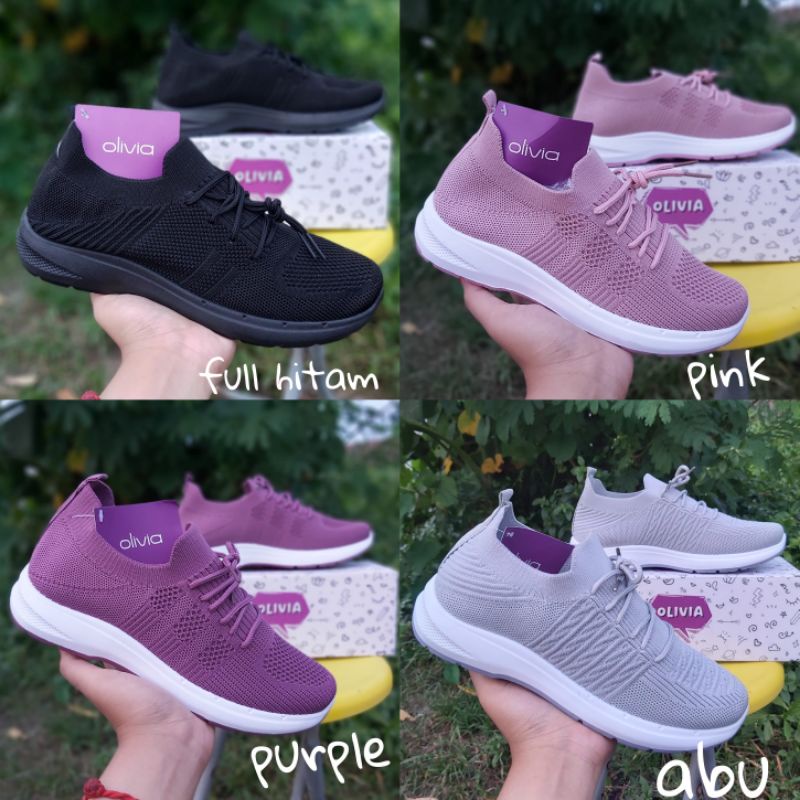 sepatu wanita karet rajut import quality ori Olivia