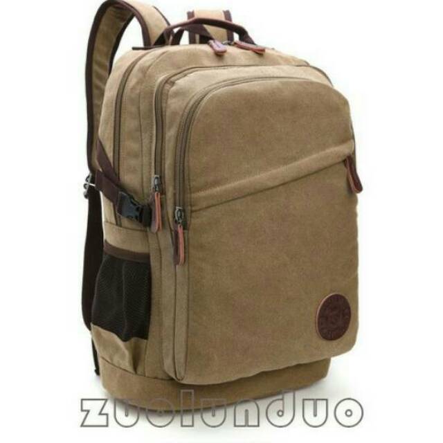 Tas Ransel Kanvas Jumbo Pria Backpack Punggung Wanita Tas Laptop Gendong Unisex 15 - 16inch 9084