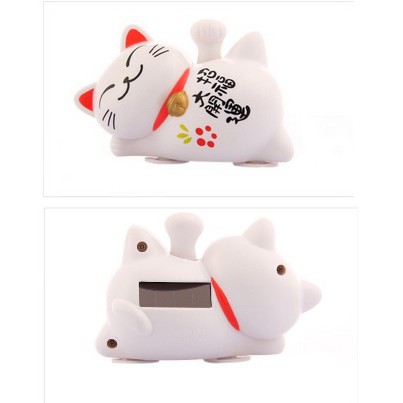 Boneka Figure Pajangan Mobil Solar Power Kucing Rezeki Jepang Maneki Neko Kucing Pengundang Rezeki