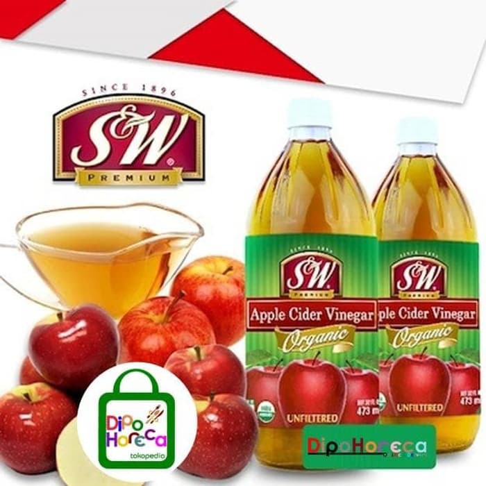 S&amp;W Organic Unfiltered Apple Cider Vinegar 473ml SW Cuka Apel Organik