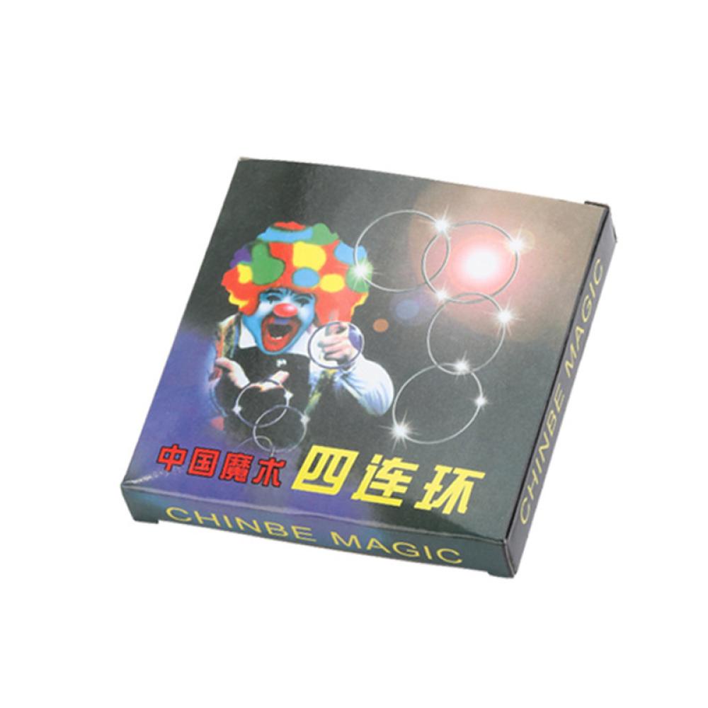 Timekey 4Pcs / Set Mainan Ring Metal Klasik Untuk Properti Sulap B6F3