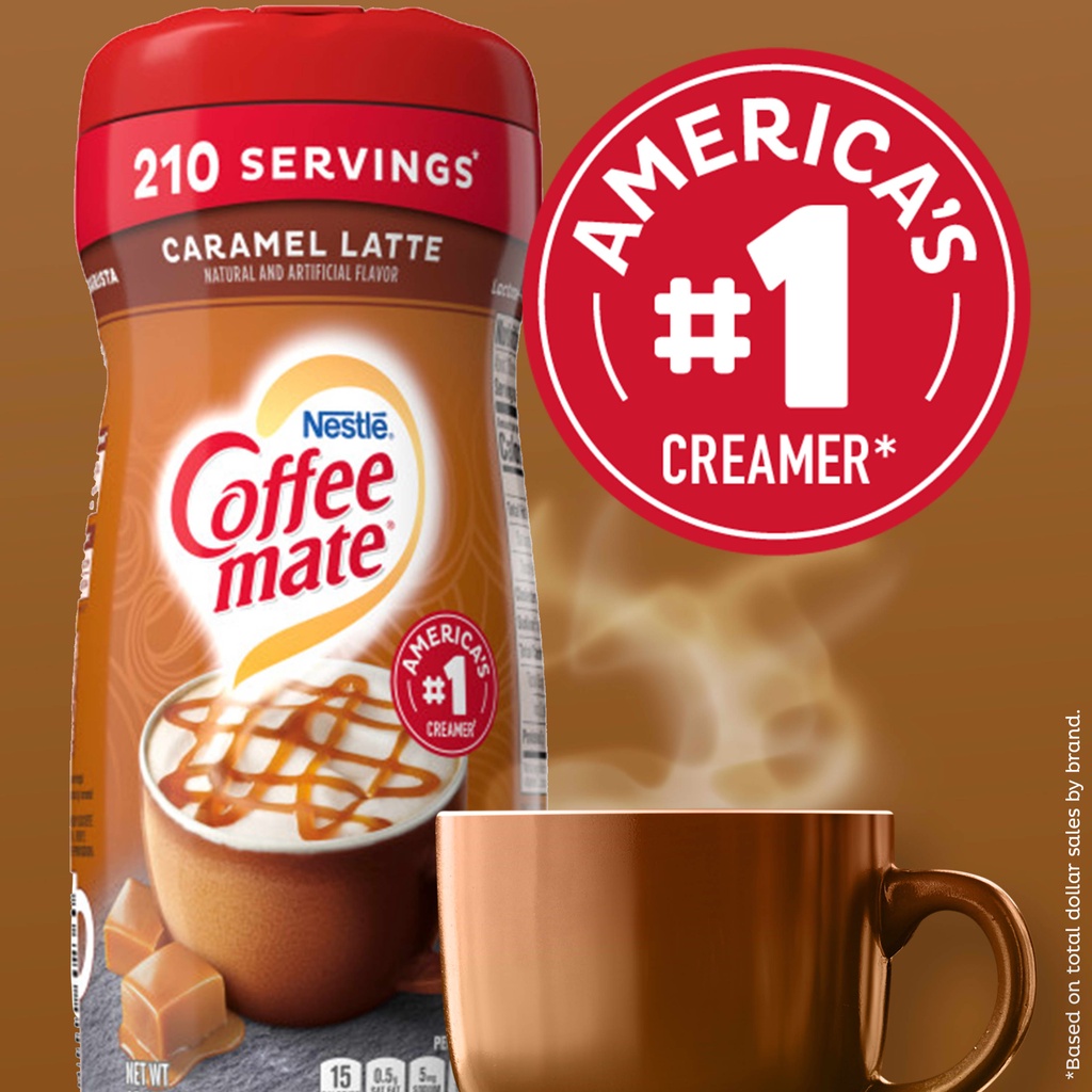 

NESTLE COFFEE MATE CREAMER POWDER CARAMEL LATTE / VANILLA CARAMEL / HAZELNUT 15 OZ