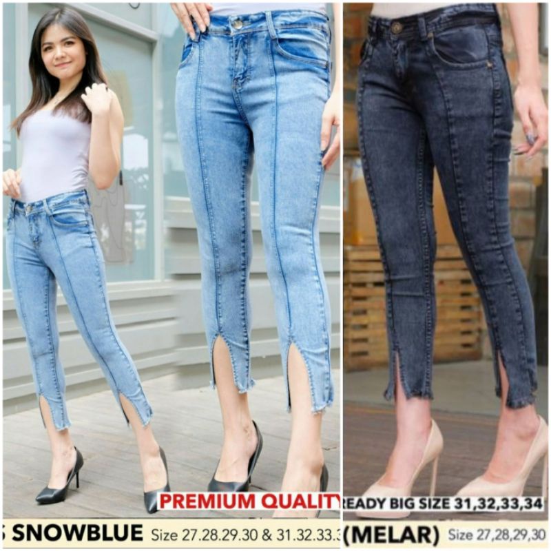 Celana jeans wanita snow jeans skinny street melar