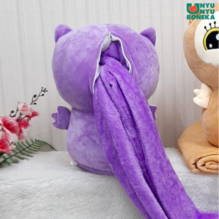 Boneka Bantal Selimut Romang Burung Hantu Owl Animal Balmut 3 in 1