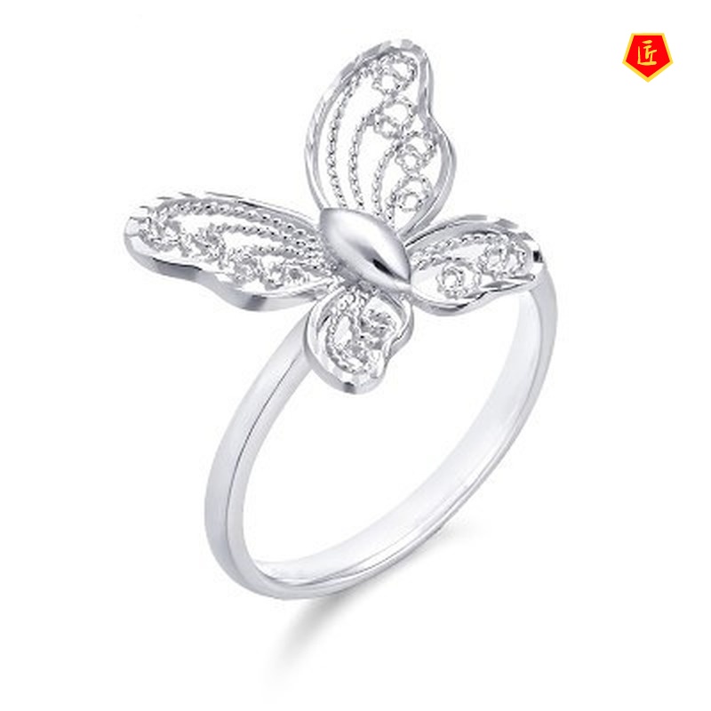 [Ready Stock]Silver Fashion Butterfly Personalized Ring for Women