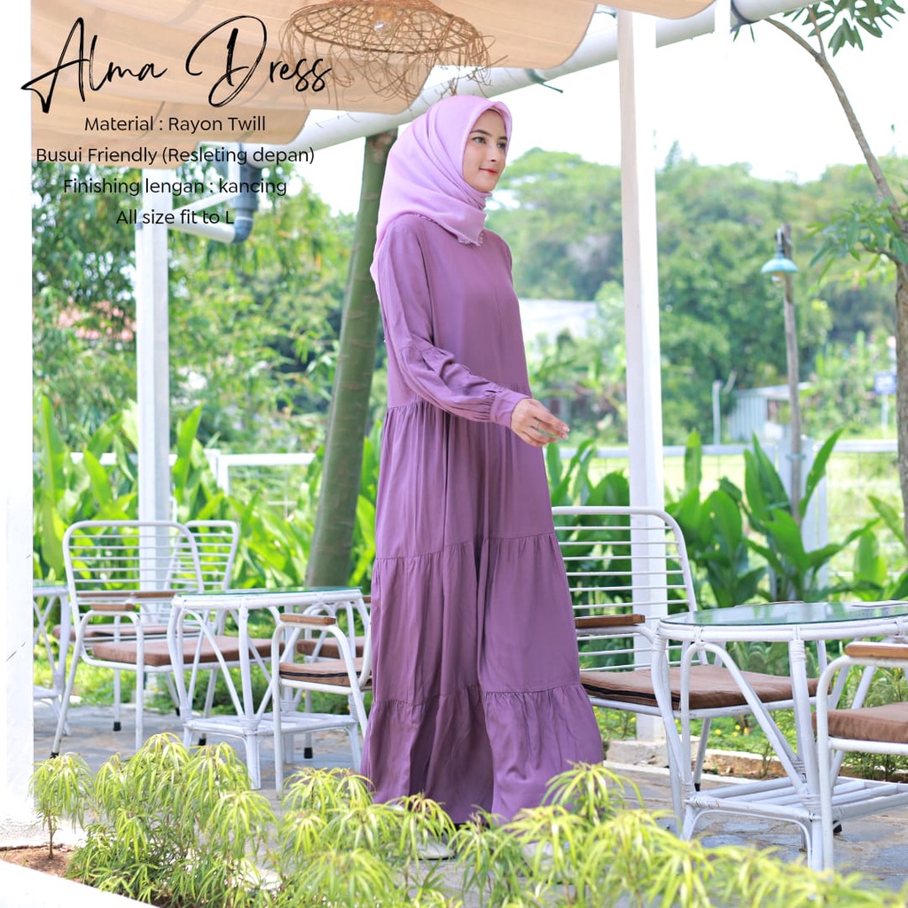 BeautyOne - Gamis Dewasa Jumbo_Homey DRess Alma Dress Polos Gamis Katun Twill Murah Bahan Katun Rayon Twill Nyaman Dipakai | Bisa Cod