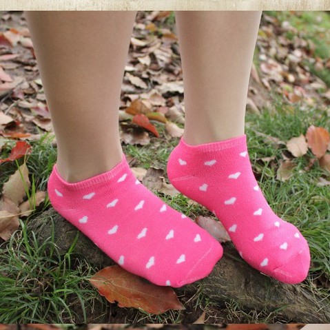 Kaos Kaki Ankle Motif Love Korea Import Ankle Cute Panjang Semata Kaki / TV-39