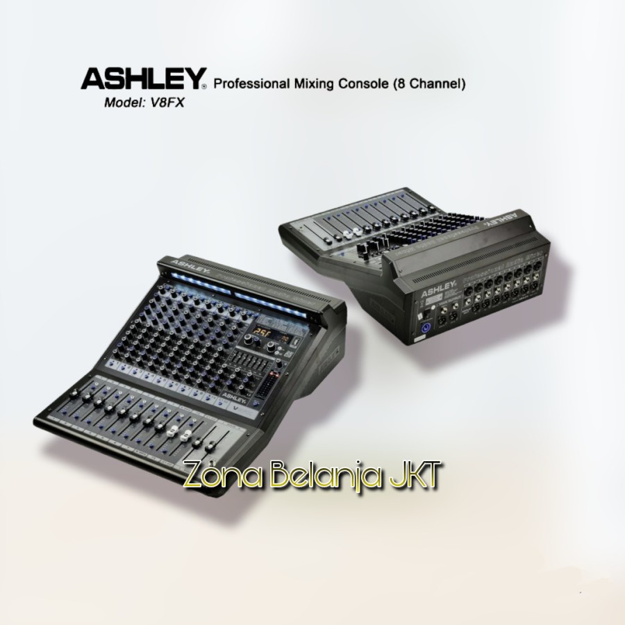 Mixer Audio ASHLEY V8FX 8 Channel USB Bluetooth Original