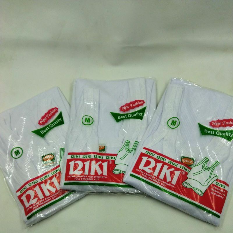 Singlet Combed Cotton/ Kaos Dalam Pria / Pakaian Dalam Laki Riki Size M L XL 3L