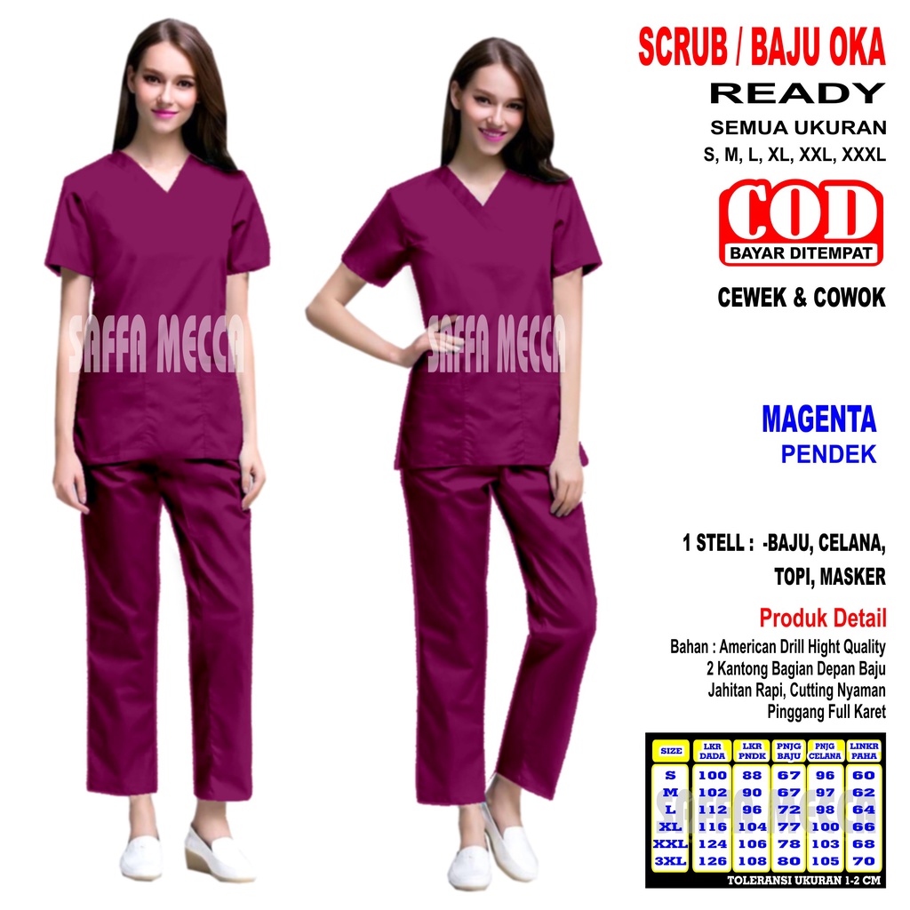 Baju OK Lengan Pendek Terbaru   Baju OKA Lengan Pendek Terbaru   Baju OK   Baju OKA   Scrub Perawat Lengan Pendek / Baju Jaga Lengan Pendek Pria &amp; Wanita Terbaru