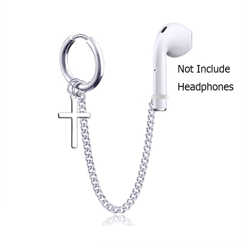 One Piece Baru Earphone Anti-Lost Airpods Anting-Anting Nirkabel Bluetooth Earphone Tanpa Tindik Telinga Klip Stainless Steel Tidak Memudar Anting-Anting Olahraga