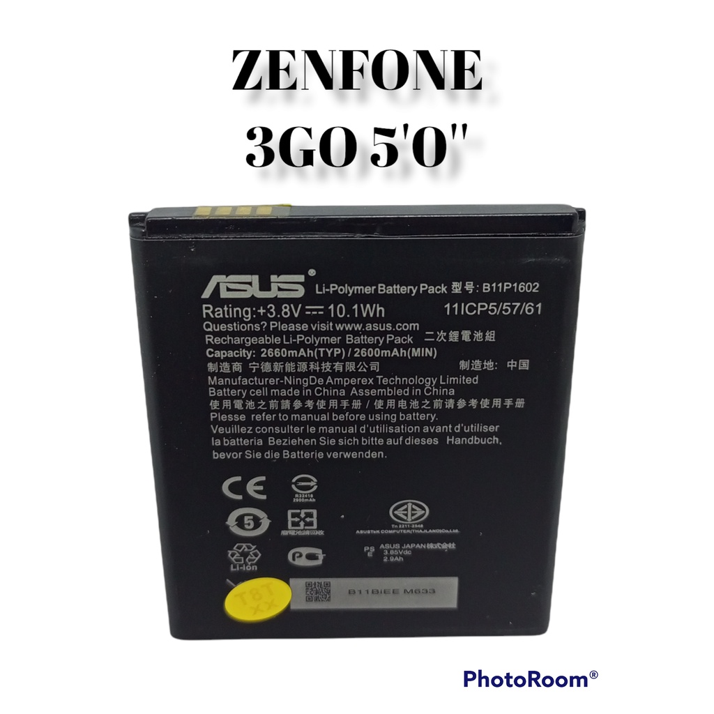 Baterai ASUS ZENFONE 3 GO 5.0 Inch (B11P1602) X00AD / ZB500KL ORIGINAL