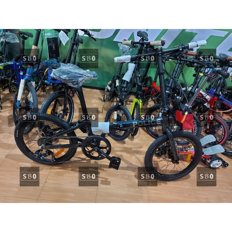 Sepeda Lipat 20 Inch Police Texas L 8 Speed Hydraulic