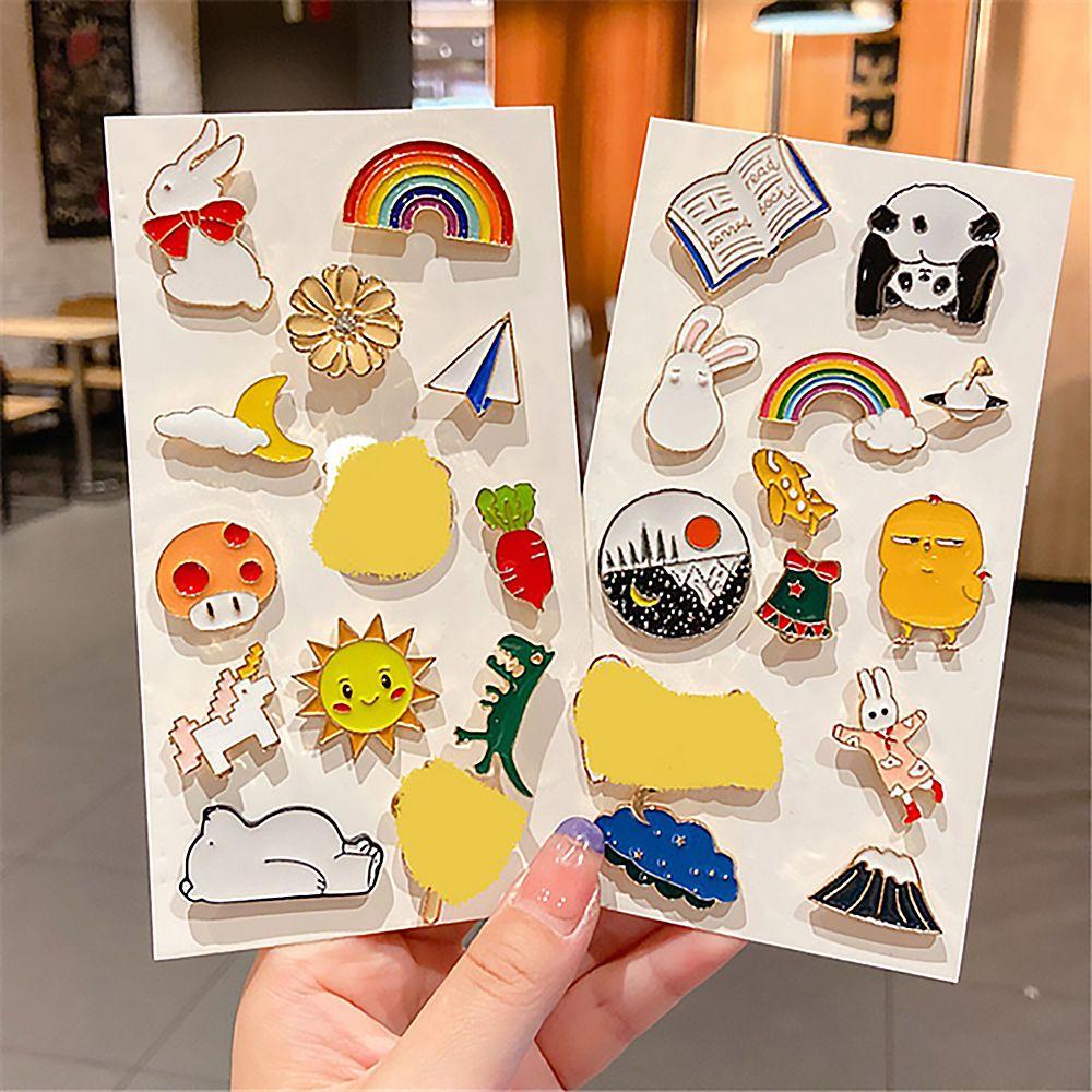 Top 1pc Lencana Untuk Gadis Pin Lapel Badge Aksesoris Pop-Enamel Kelinci Kartun