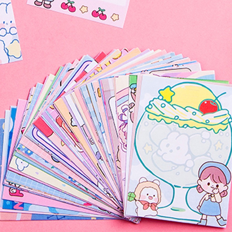 50 Sheets Cute Cartoon Sticky Note Student DIY Non-Repeating Non-Sticky Note Paper