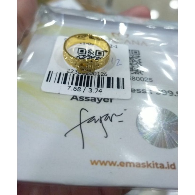 PERHIASAN KENCANA - ANTAM x HARTADINATA Cincin Kadar 99.99%