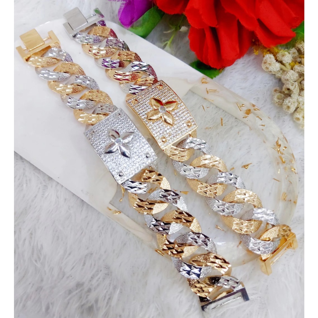 Gelang Xuping Permata Rantai Kombinasi Lapis Emas 18k  F51.52