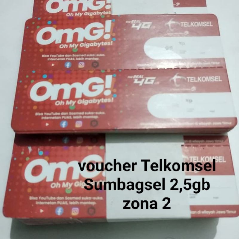 voucher Telkomsel Sumbagsel 2,5gb zona 2