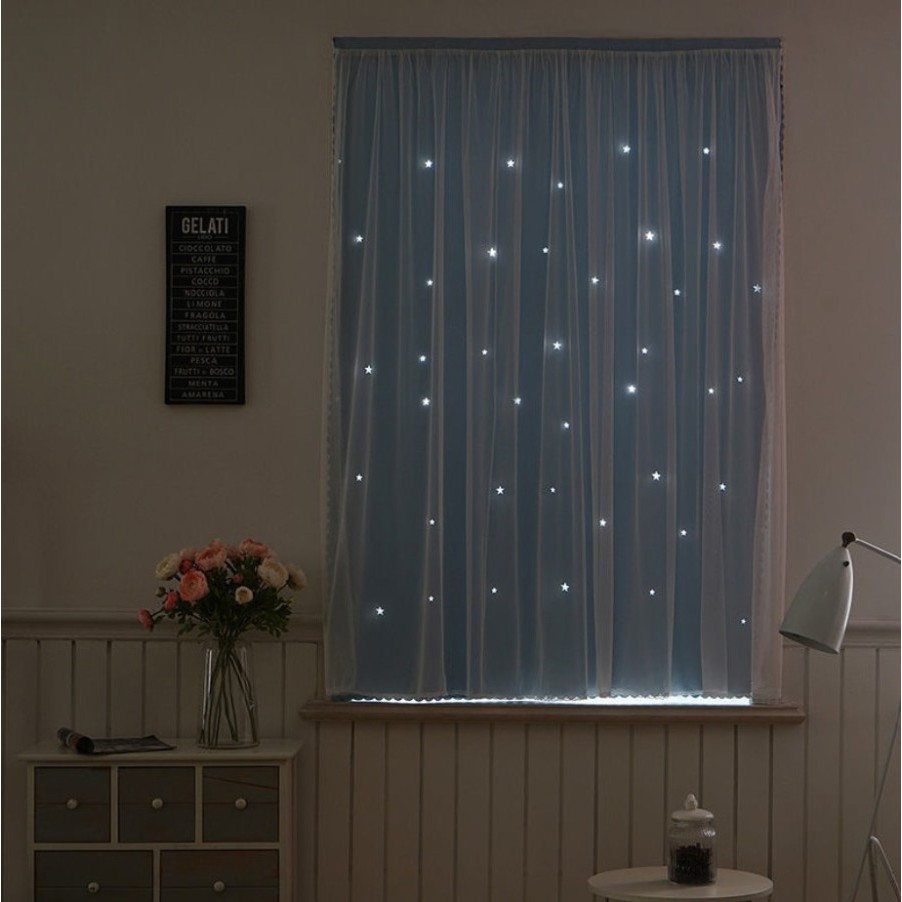 Blackout Velcro Curtain / Tirai Gorden Pintu Jendela Tanpa Bor / Bahan Tebal