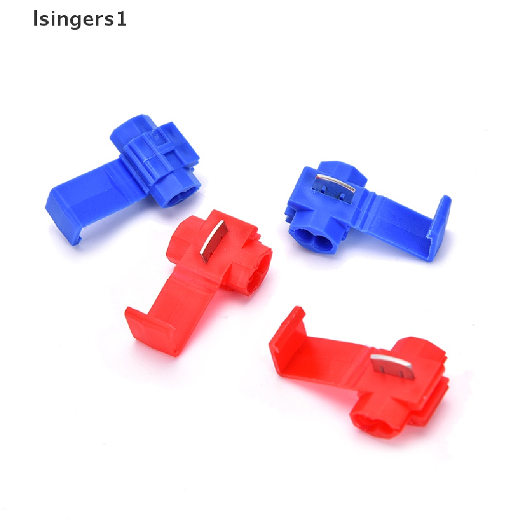 (lsingers1) 50pcs Konektor Terminal Kabel Model Snap On Warna Merah / Biru