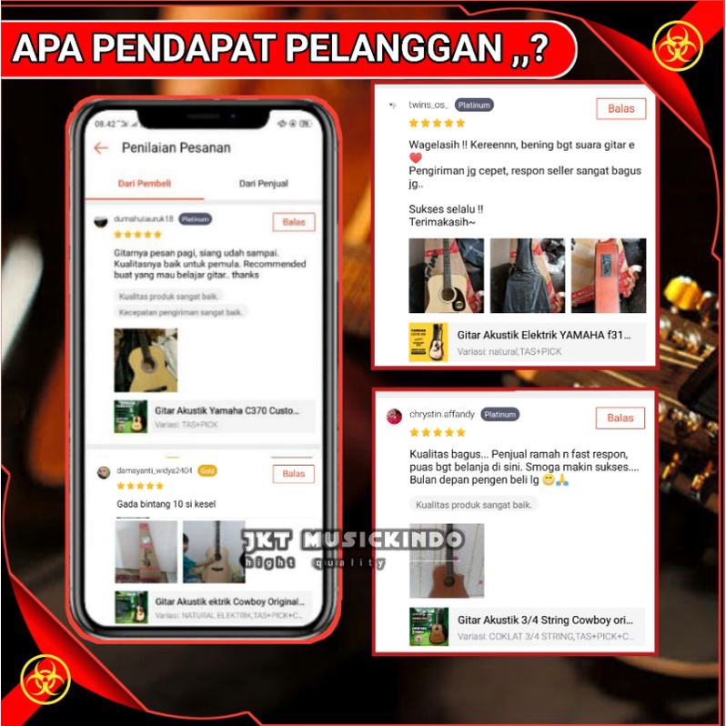 Gitar Akustik Cowboy Original Ukuran 3/4 type GW120 Murah Senar String-7