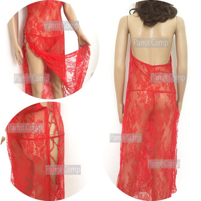 Promo Sexy Lingerie 923 Lingerie Panjang Transparan Lingeri Lace Wanita Limited