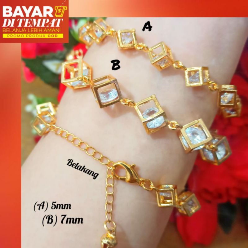 Gelang Tangan Rubik unik Fashionable elegan Perhiasan Anti Karat Termurah Berkualitas