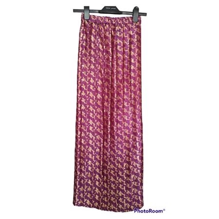 Rok panjang satin gold print