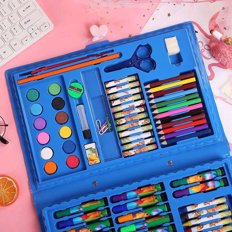 crayon pensil colouring set 86in1 stationary perlengkapan mewarnai menggambar sekolah anak cat air