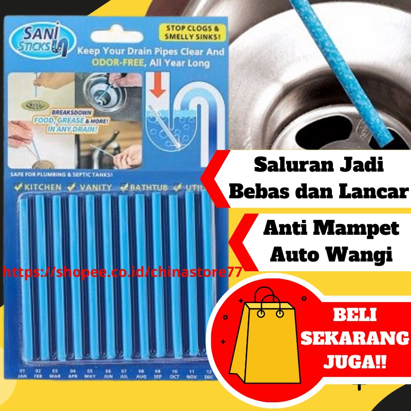 Sani Stick Ajaib Pembersih Dan Pewangi Saluran Air Drain Perlengkapan Rumah Tangga Dan Kamar