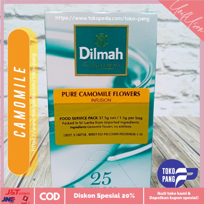 

⭐COD⭐ Dilmah Camomile Flower Tea Enveloped 25 Sachet