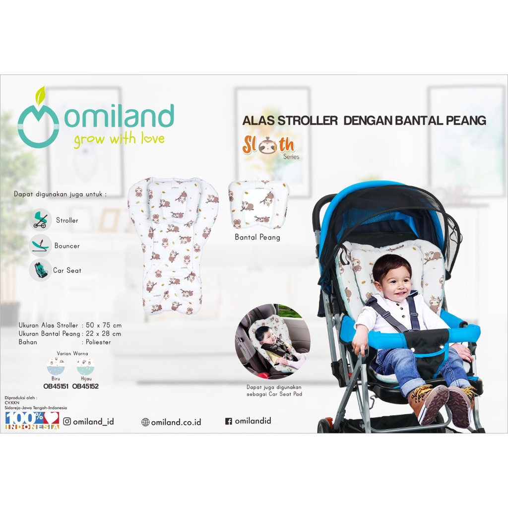 ALAS STROLLER  BAYI + BANTAL DOT / PAD + BANTAL DOT / + BANTAL PEANG SLOTH SERIES OMILAND OB391512