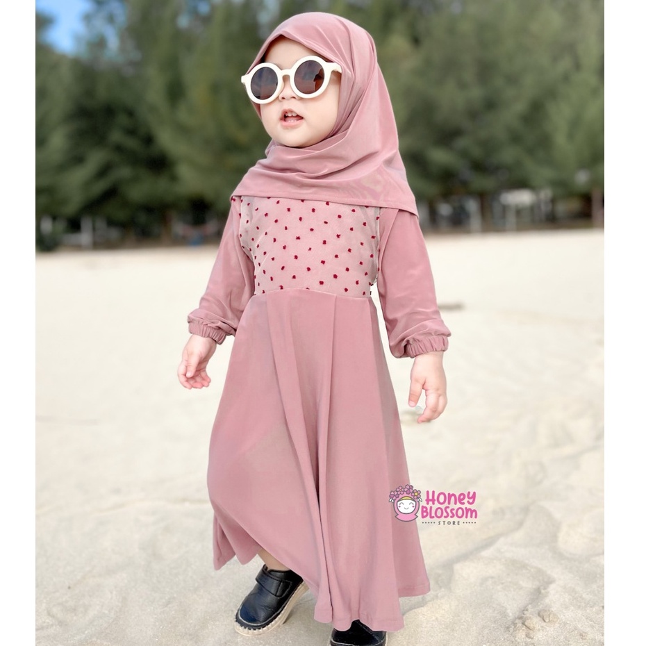 HONEYBLOSSOM gamis bayi perempuan satu set / gamis bayi perempuan 1 tahun alesha