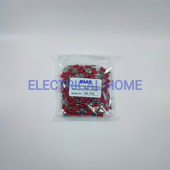 SKUN KABEL INSULATED FEMALE DISCONNECTS FDD 1.25-250 MERAH.