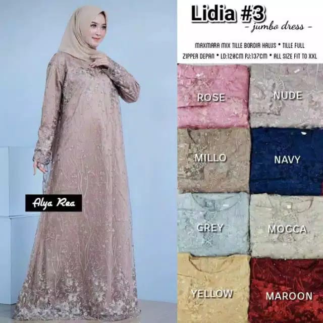 Gamis Wanita Full Brukat Modern Terbaru Termurah 2021 / Baju Muslim Wanita / Baju Brukat / Dress Bru