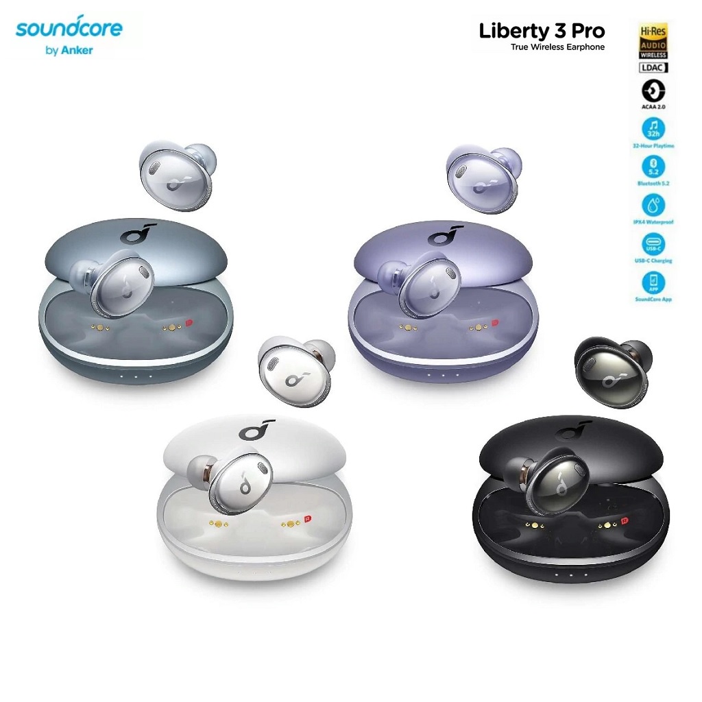 ANKER A3952 Soundcore Liberty 3 Pro - Bluetooth 5.2 TWS ANC Earbuds - In-Ear Earphone TWS Terbaik dari ANKER