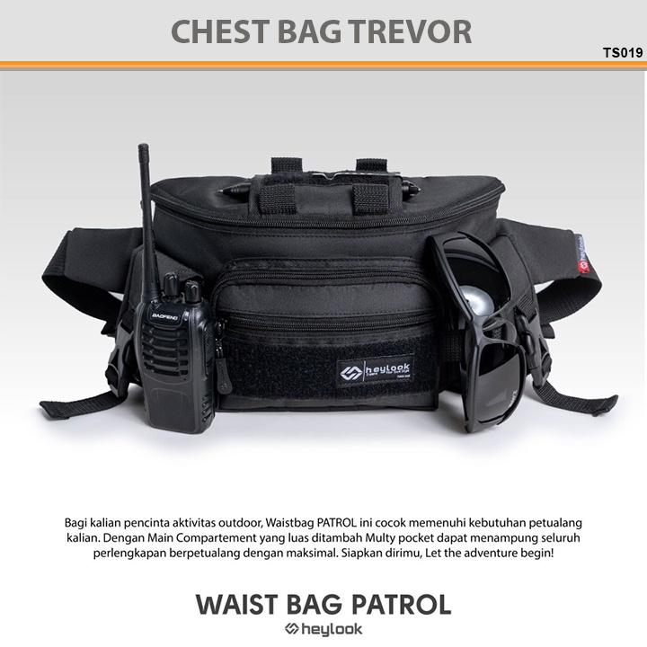 Waistbag Pria Tas Selempang Pinggang Outdoor Adventure Travel Army Tactical Tas Polisi Militer