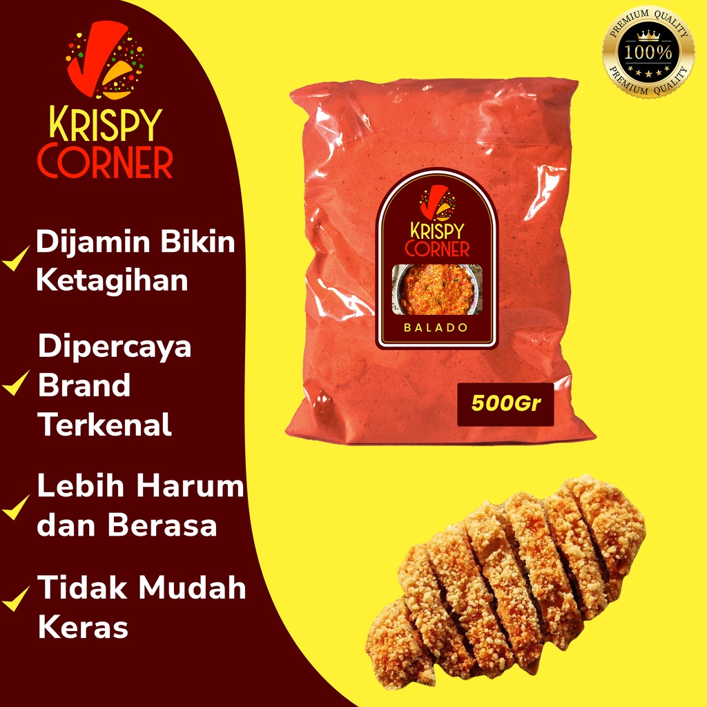 

Bumbu Tabur Balado Aneka Penyedap Snack Kentang Ayam Crispy Instan Rasa Balado 500Gr Murah Enak